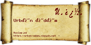 Urbán Ádám névjegykártya
